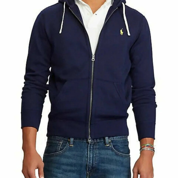 Polo Ralph Lauren Cruise Navy Blue Full Zip Thermal Fleece Hoodie Jacket 2XLT